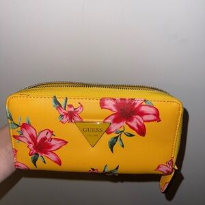 GUESS Yellow and Pink Floral Wallet